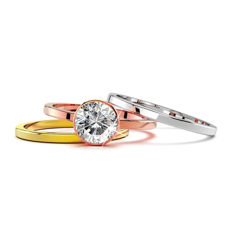 Bullion Gold Britney Tri-Tone Stackable Ring