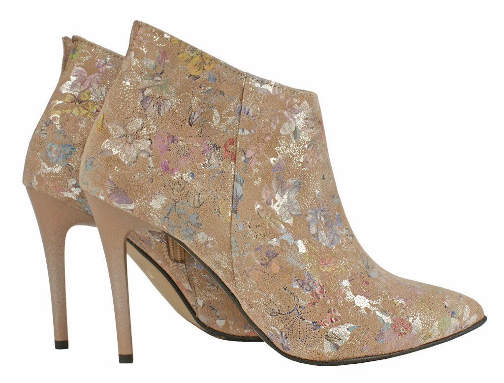 Bosccolo Womens Boots - Flowers On Beige