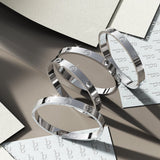Bullion Gold Carmello Stainless Steel Bangle in White Gold