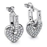 Krystal Couture Heart-Shaped Dangle Earrings Embellished with SWAROVSKI Crystals