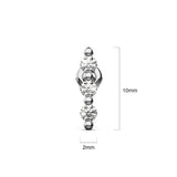 Triple Zircon Cluster Stud Earrings In White Gold