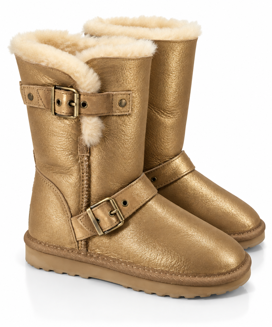Australian Leather Ugg Classic Short Double Buckle - Metallic Gold - AU4