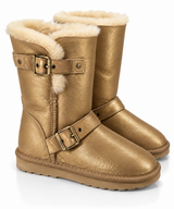 Australian Leather Ugg Classic Short Double Buckle - Metallic Gold - AU4