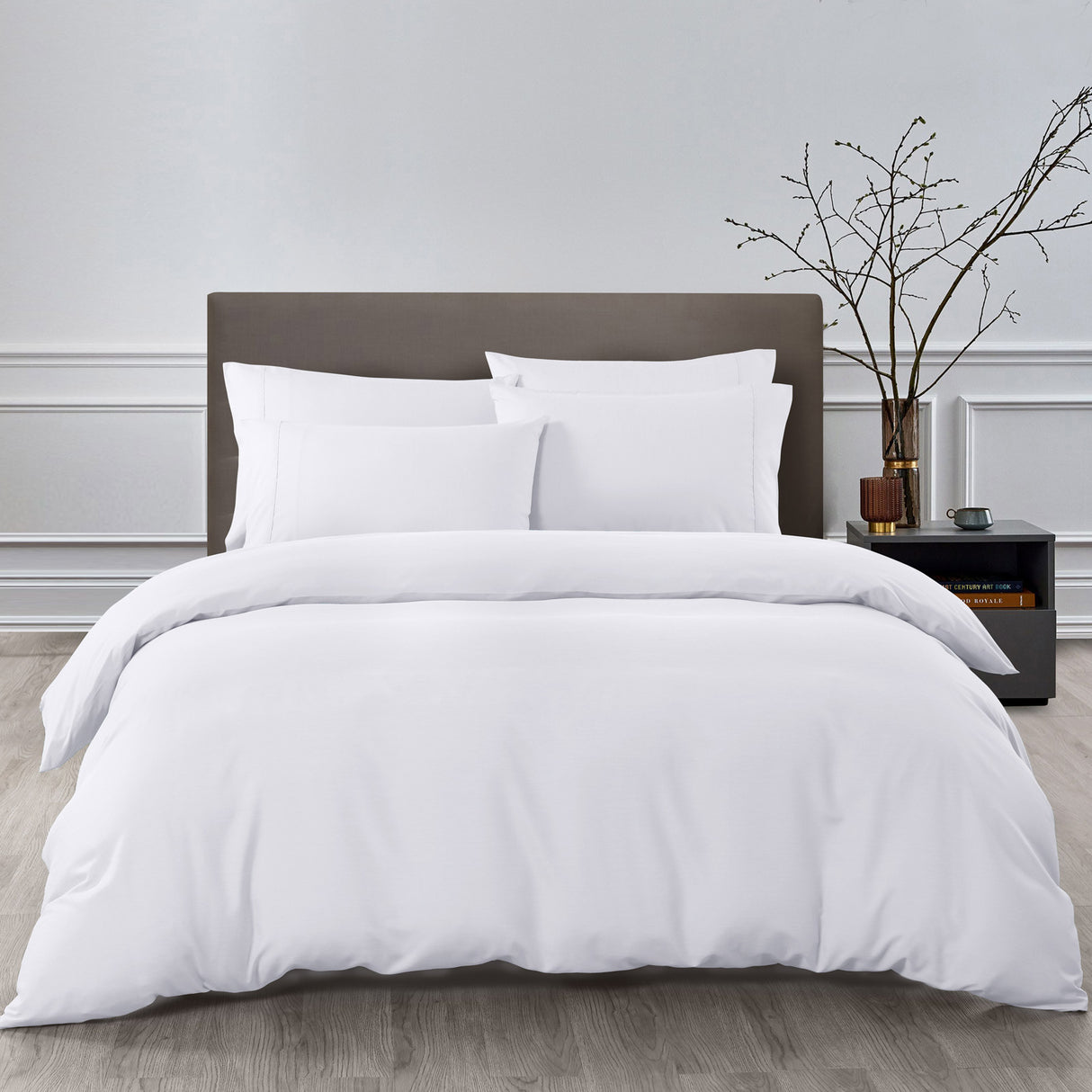 Royal Comfort Bamboo Cooling 2000TC 6-Piece Combo Set -Double-White