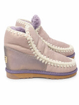 Australian Leather Ugg Mini Leopard Trim Eskimo - Purple - AU4