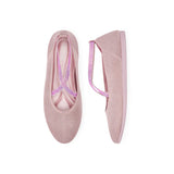 Rhinestone Cross Strap Knit Ballet Flats - Pink