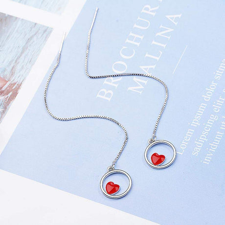 Trapped Love in The Circles Threader Earrings