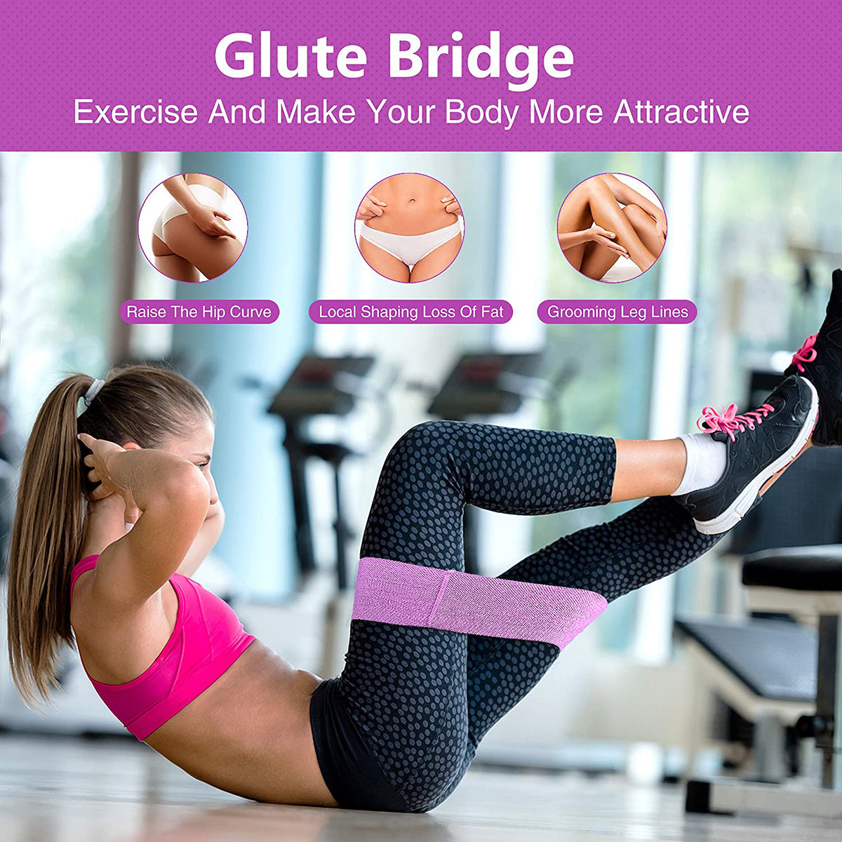 TODO 3 pcs Hip Loop Exercise Resistance Band Booty Legs Trainer 3 Resistance Levels