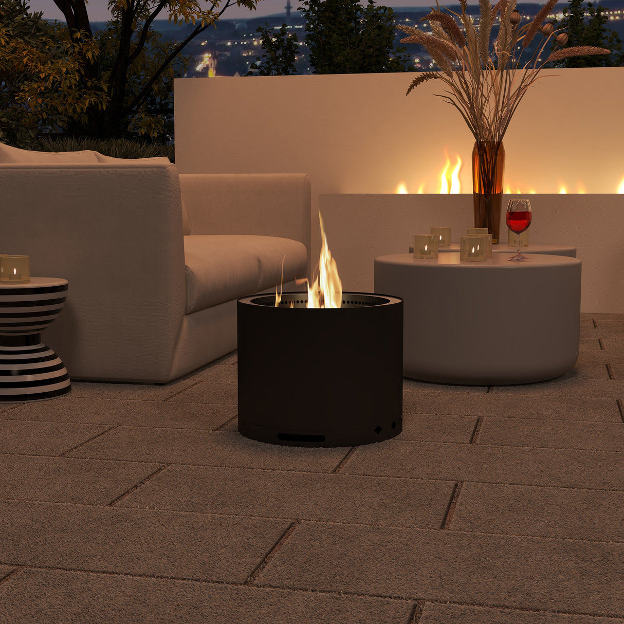 Havana Noke Smokeless Fire Pit Stainless Steel Portable Black
