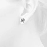 Solid 925 Sterling Silver Butterfly Stud Earrings