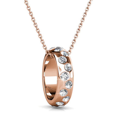 Krystal Couture Ecliptic Pendant Necklace in Rose Gold Adorned with SWAROVSKI Crystals