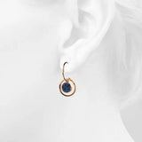 Bullion Gold Disc Drop Rose Gold Layered Earrings