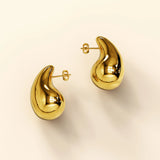 Bullion Gold Raindrop Gold layered Stud Earrings