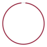 Necklace Real Cultured Freshwater Pearls Semi Round 6-7 mm - Cherry - Longueur 42 cm