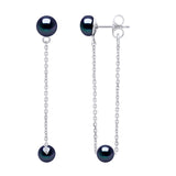 Drop Drop Earrings Freshwater Pearl Black 6-7mm