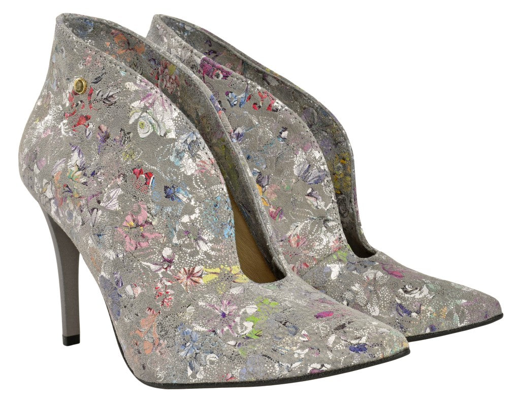 Bosccolo Womens Boots - Flowers On Grey
