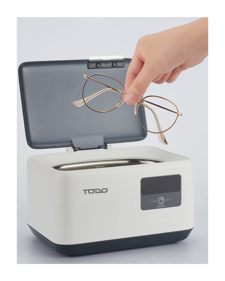TODO Ultrasonic Cleaner Sonic Wave Jewellery Cleaner Blue LED 600ml Stainless Steel Tank 3min Cycle