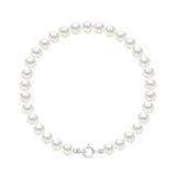 Bracelet of Real Cultured Freshwater Pearls Semi Round 5-6 mm - Natural Pearl White - Length 18 cm