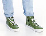 Bosccolo Womens Sneakers With Zipper - Green/White