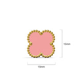 Bullion Gold Pink Clover Stud Earrings