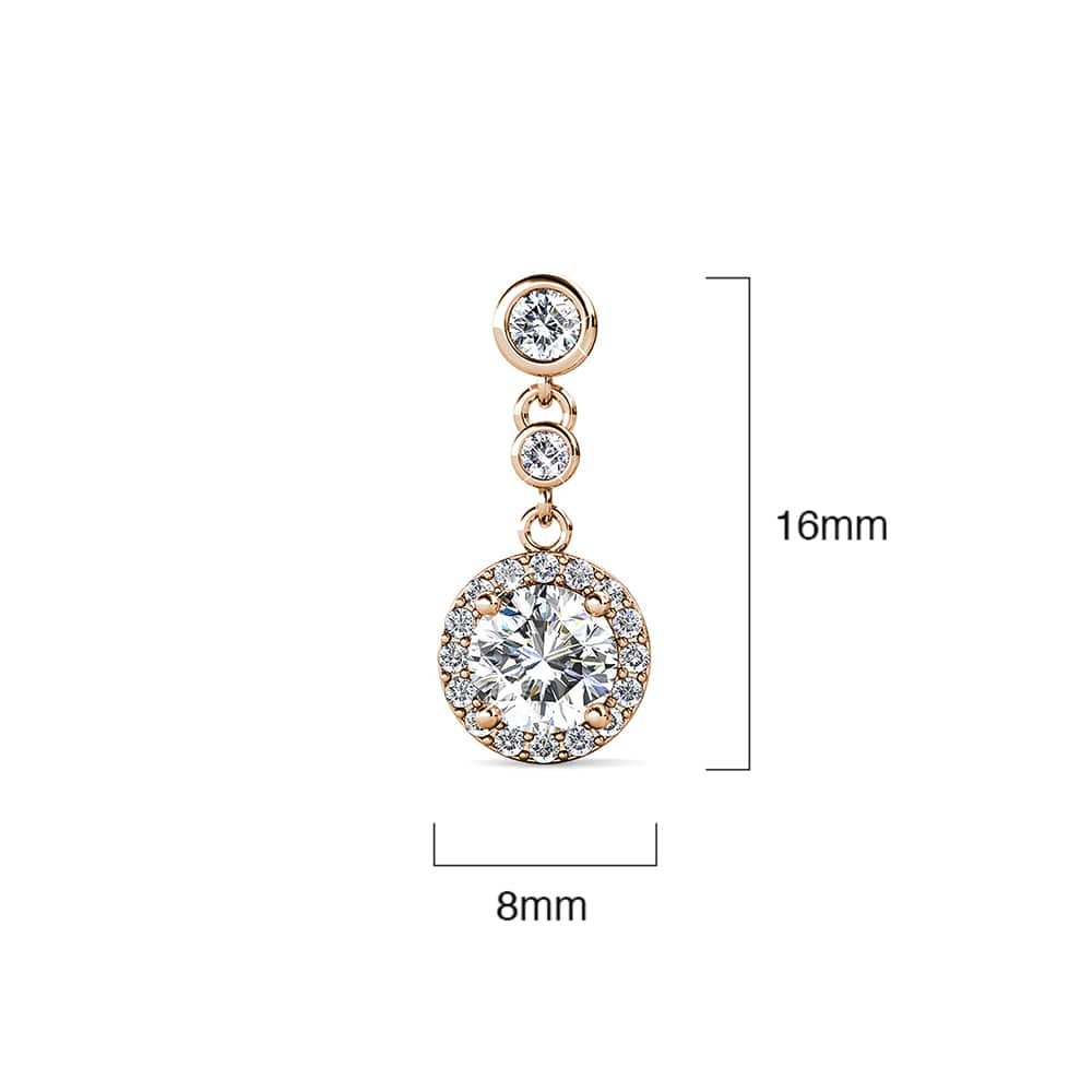 Krystal Couture Lavish Champagne Gold Modern Drop Earrings Embellished with SWAROVSKI Crystals