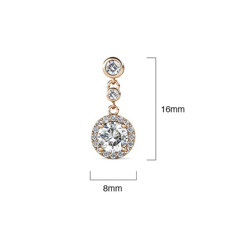 Krystal Couture Lavish Champagne Gold Modern Drop Earrings Embellished with SWAROVSKI Crystals