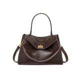 Nalandu Cloud Leather Satchel Bag - Chocolate