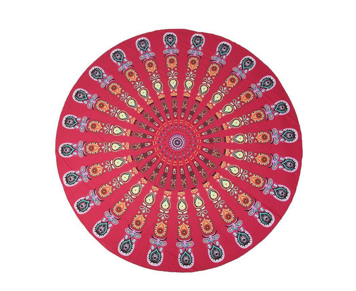 TODO Luxury Edition Chiffon Digital Print Beach Throw Yoga Earth Red