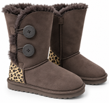 Australian Leather Ugg Classic Short 2Button Leopard - Chocolate - AU5