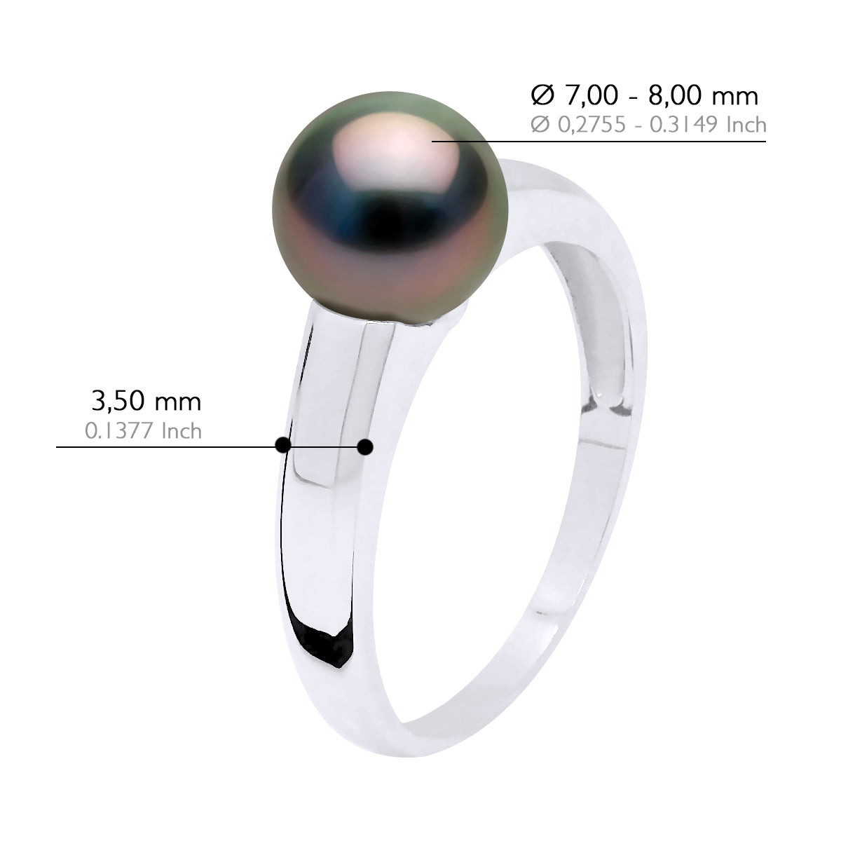 Bangle Ring Prestige Silver 925 Rhodium Plated - Longueur 18 cm