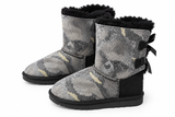 Australian Leather Ugg Short Metallic Camouflage - Grey Ribbon - AU6