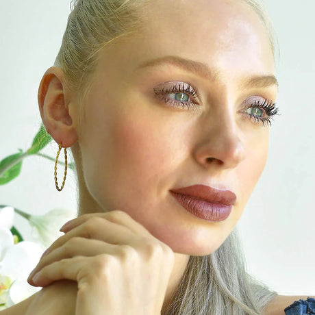 Bullion Gold Fairy Dust Hoop Gold Layered Earrings