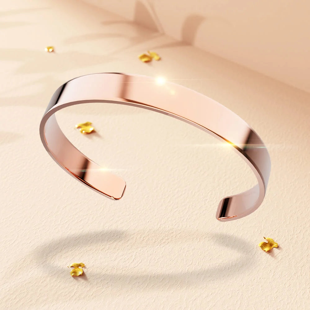 Bullion Gold Avenue Classic Cuff Bangle Rose Gold - 8mm