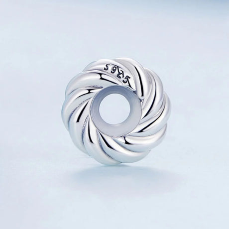 Solid 925 Signature Silver Twisted Bun Charm