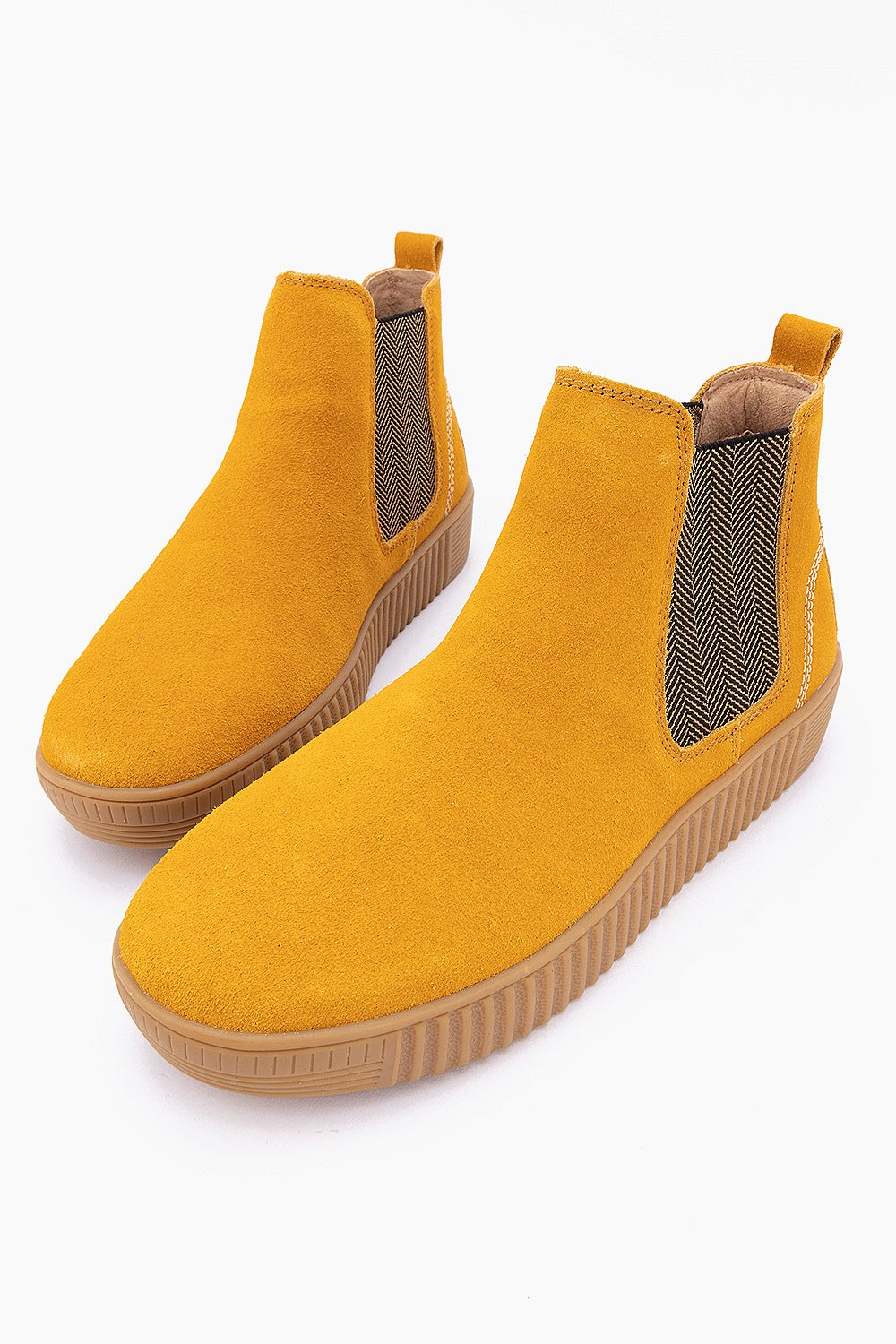Silver Lining Vanity Mustard Suede