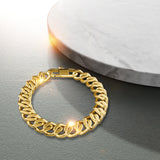Bullion Gold Muse Cuban Gold Layered Stainless Steel Chain Bracelet