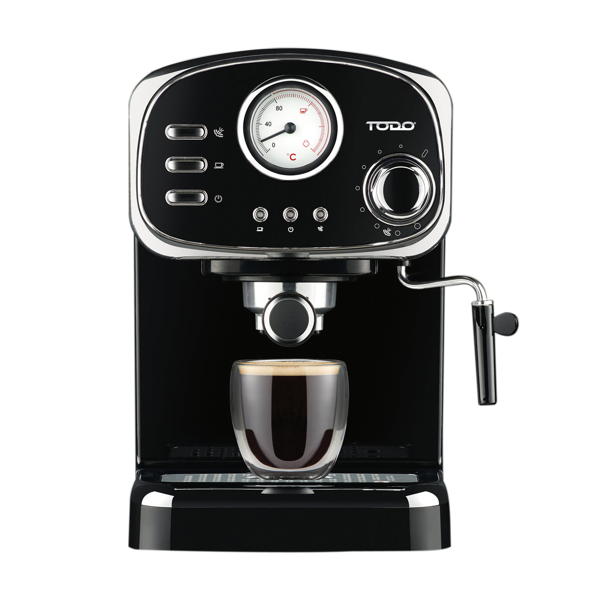 TODO Espresso Coffee Machine Maker Automatic 15 Bar Pump 1.25L - Black