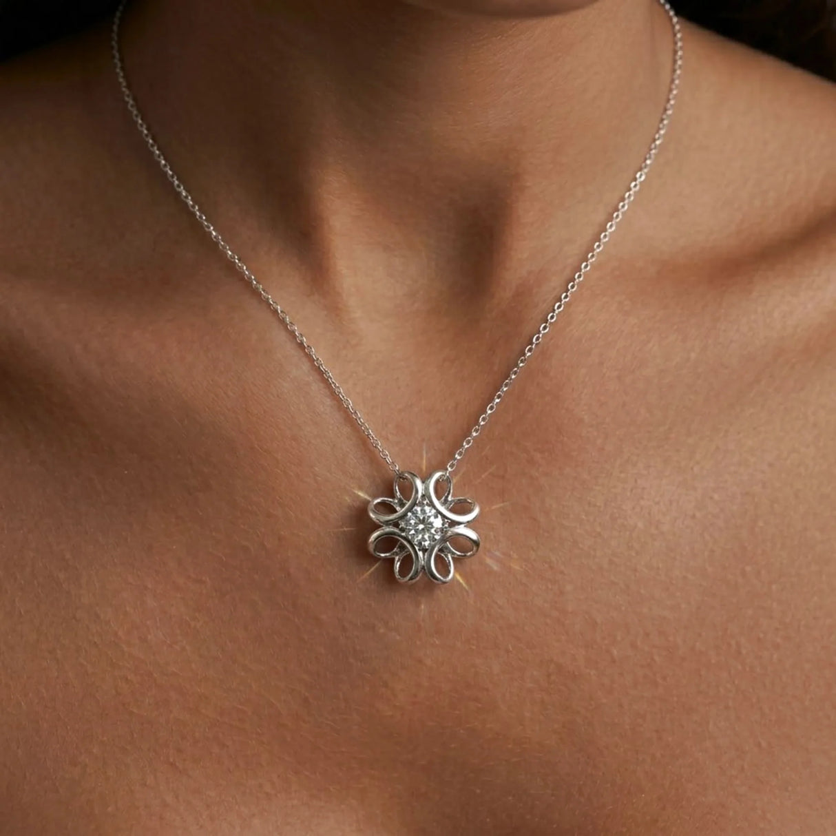 Krystal Couture Daffodil Hologram Short Necklace Embellished with SWAROVSKI Crystals