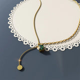 Bullion Gold Valerie Emerald Dangly Pendant Necklace
