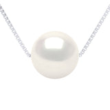 Necklace Real Cultured Freshwater Pearl Round Round 9-10 mm - Natural Pearl White - Longueur 42 cm