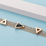 Bullion Gold Arestas Geometric Layered Chain Bracelet