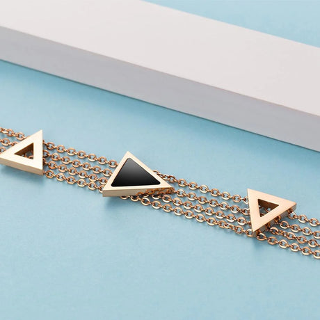 Bullion Gold Arestas Geometric Layered Chain Bracelet