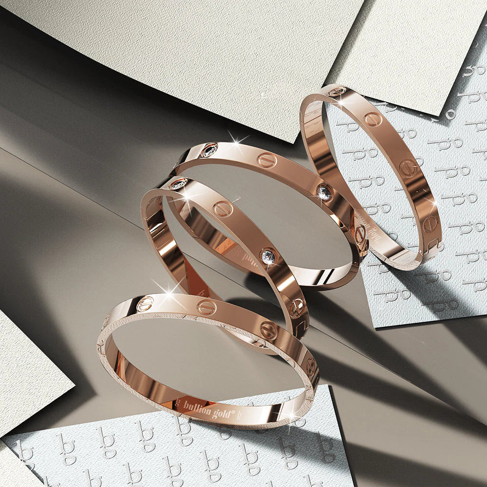 Bullion Gold Carmello Stainless Steel Bangle in Rose Gold