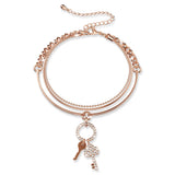 Bullion Gold Pixie Key Rose Gold Layered Stainless Steel Bracelet