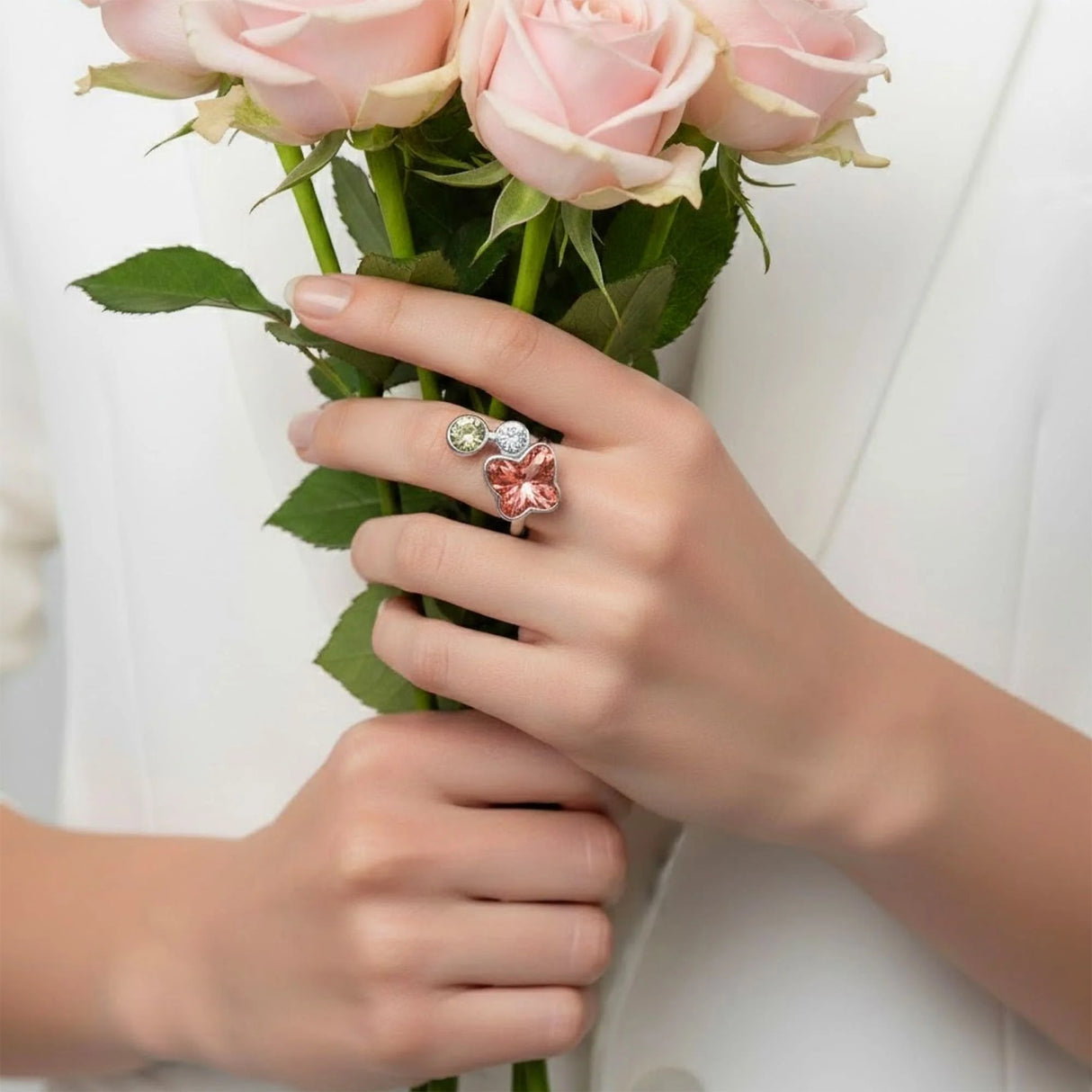 Krystal Couture Spring Butterfly Ring Embellished with SWAROVSKI Crystals