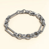 Bullion Gold Roxanne Oval Link Paperclip Chain White Gold Bracelet