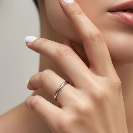 Bullion Gold Camille Minimal Stacker Ring in Silver