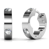 Krystal Couture Classic Round Stud Earrings in White Gold Adorned with Crystals from SWAROVSKI