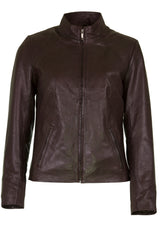 Womens Leather Jacket in Brown