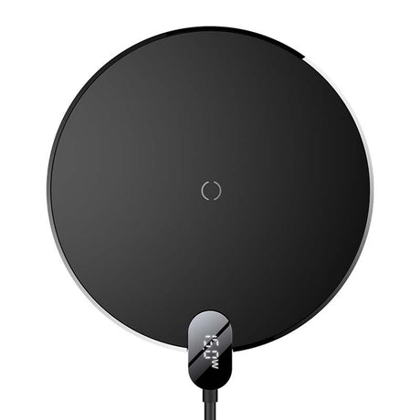 Baseus Digital LED 15W Fast Charging Wireless Phone Charge Pad Type-C USB - Black